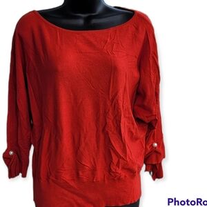 New York & Company 7th Avenue Design Batwing 3/4Sleeve Shirt XL Cranberry